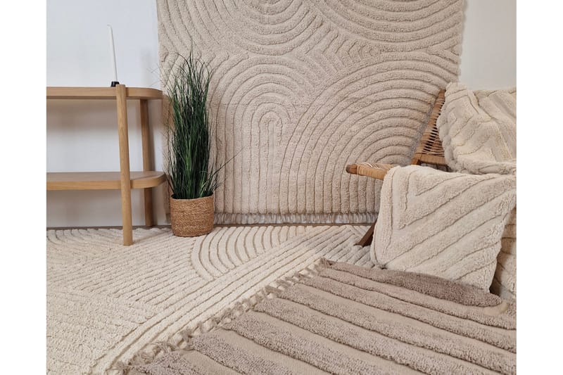 Marokko Bomullsteppe 160x230 cm - Krem - Tekstiler - Tepper & Matter - Moderne tepper - Bomullstepper