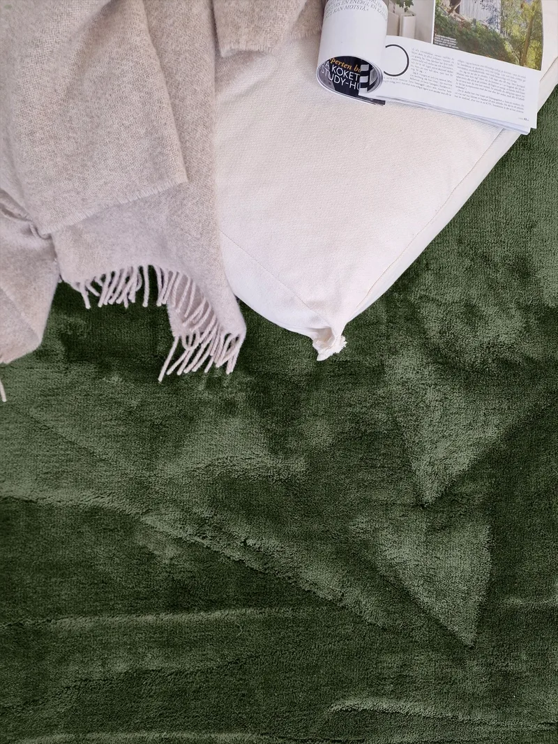 Cozy Ryeteppe 133x190 cm Rektangulær - Grønn - Tekstiler - Tepper & Matter - Moderne tepper - Ryeteppe