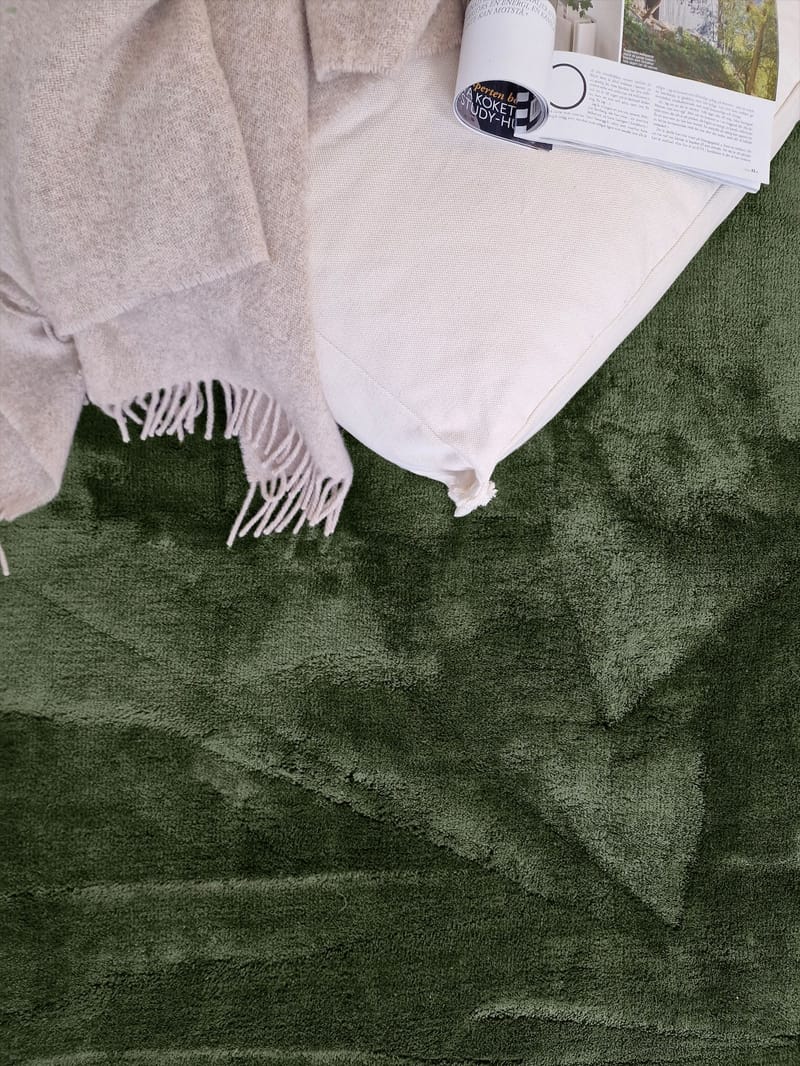 Cozy Ryeteppe 133x190 cm Rektangulær - Grønn - Tekstiler - Tepper & Matter - Moderne tepper - Ryeteppe