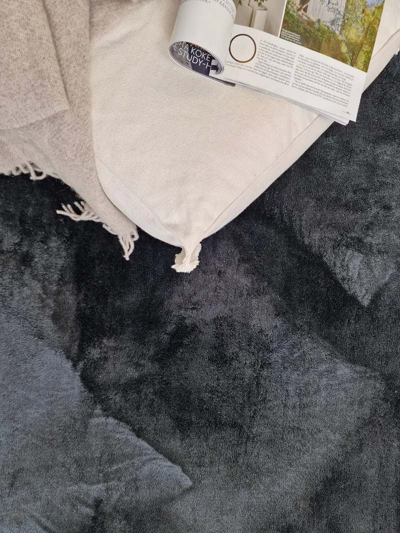 Cozy Ryematte 110x160 cm Rektangulær - Svart - Tekstiler - Tepper & Matter - Moderne tepper - Ryeteppe