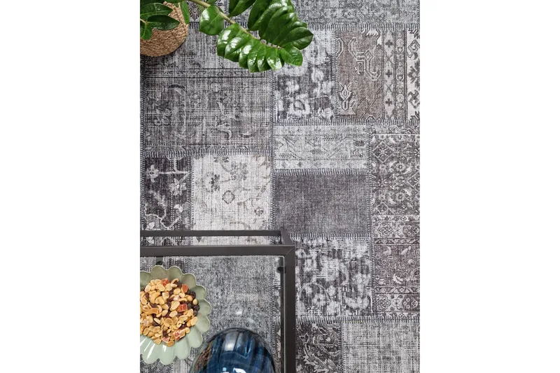 Patchwork Wiltonteppe 300x400 cm Rektangulær - Grå - Tekstiler - Tepper & Matter - Moderne tepper - Friezematter