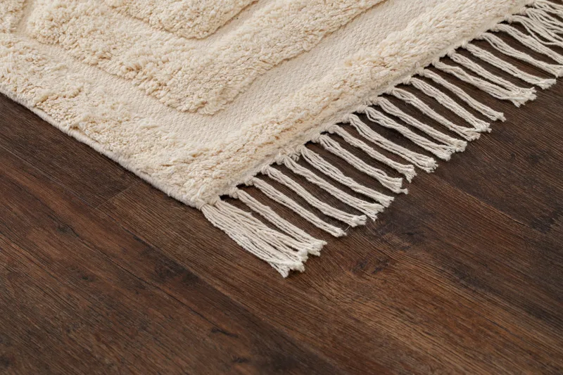 Marokko Bomullsteppe 200x300 cm - Krem - Tekstiler - Tepper & Matter - Moderne tepper - Bomullstepper