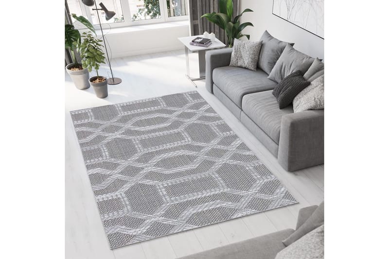 Magma Bomullsteppe 140x220 cm Rektangulær - Grå - Tekstiler - Tepper & Matter - Moderne tepper - Bomullstepper