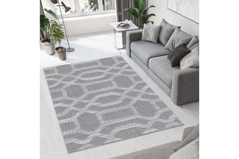 Magma Bomullsteppe 80x120 cm Rektangulær - Grå - Tekstiler - Tepper & Matter - Moderne tepper - Bomullstepper