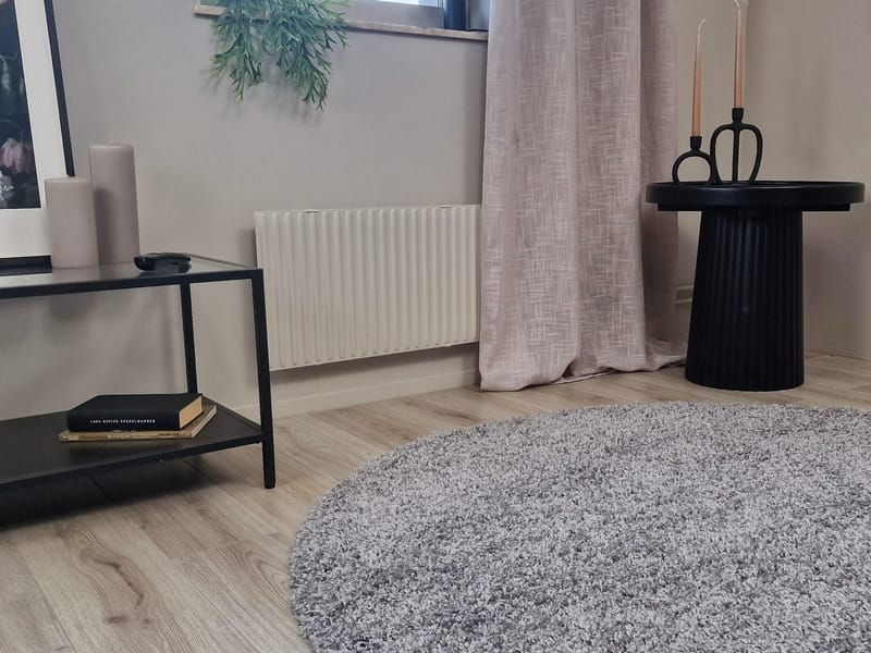 Lounge Ryeteppe Rundt 240 cm - Sølv - Tekstiler - Tepper & Matter - Moderne tepper - Ryeteppe