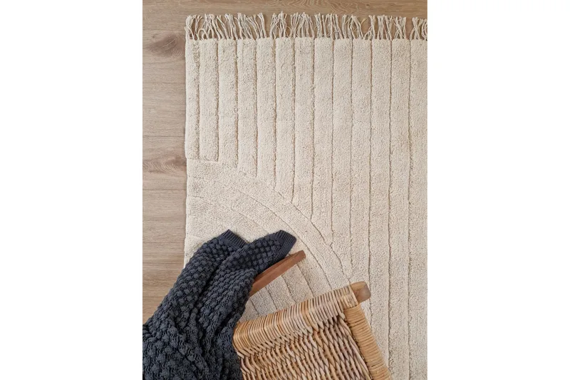 Marokko Bomullsteppe 160x230 cm - Krem - Tekstiler - Tepper & Matter - Moderne tepper - Bomullstepper