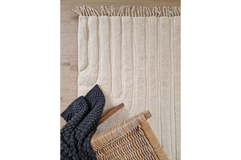 Marokko Bomullsteppe 160x230 cm - Krem - Tekstiler - Tepper & Matter - Moderne tepper - Bomullstepper