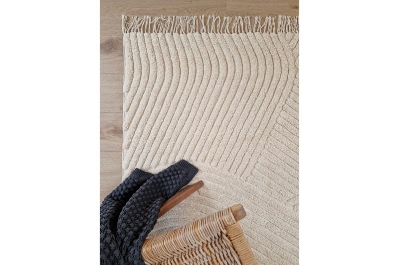 Marokko Bomullsteppe 160x230 cm - Krem - Tekstiler - Tepper & Matter - Moderne tepper - Bomullstepper