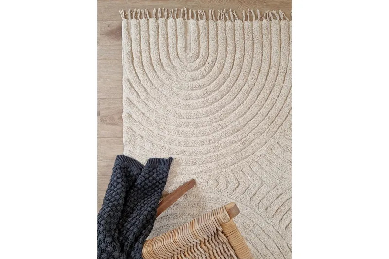 Marokko Bomullsteppe 200x300 cm - Krem - Tekstiler - Tepper & Matter - Moderne tepper - Bomullstepper
