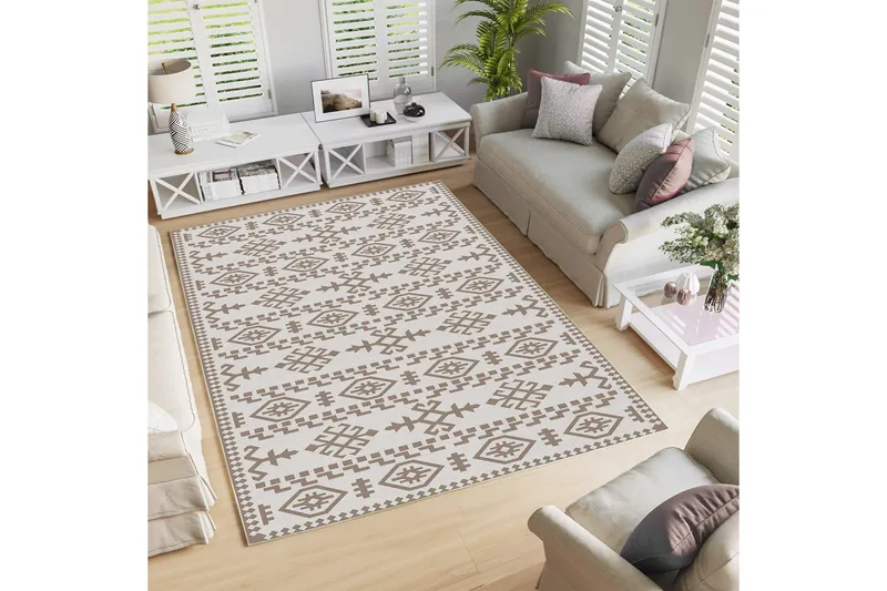 Ennoxeon Bomullsteppe 100x300 cm Rektangulær, Hvit