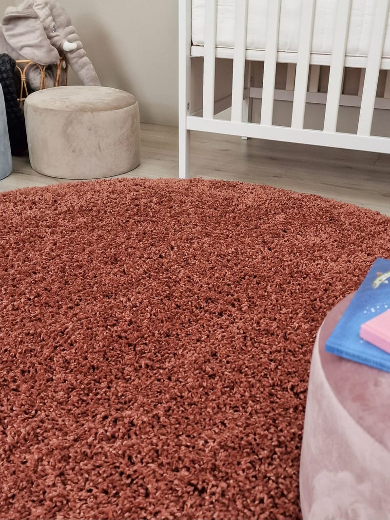 Lounge Ryeteppe Rundt 240 cm - Kobber - Tekstiler - Tepper & Matter - Moderne tepper - Ryeteppe