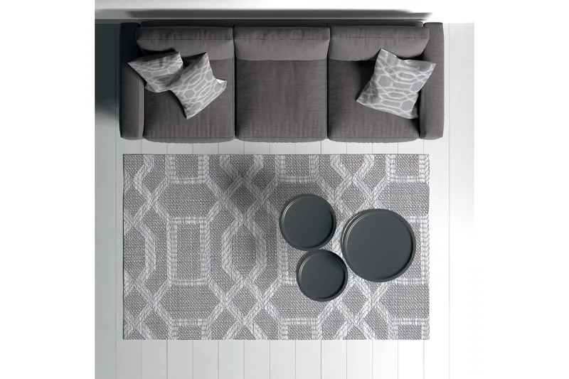 Magma Bomullsteppe 120x180 cm Rektangulær - Grå - Tekstiler - Tepper & Matter - Moderne tepper - Bomullstepper