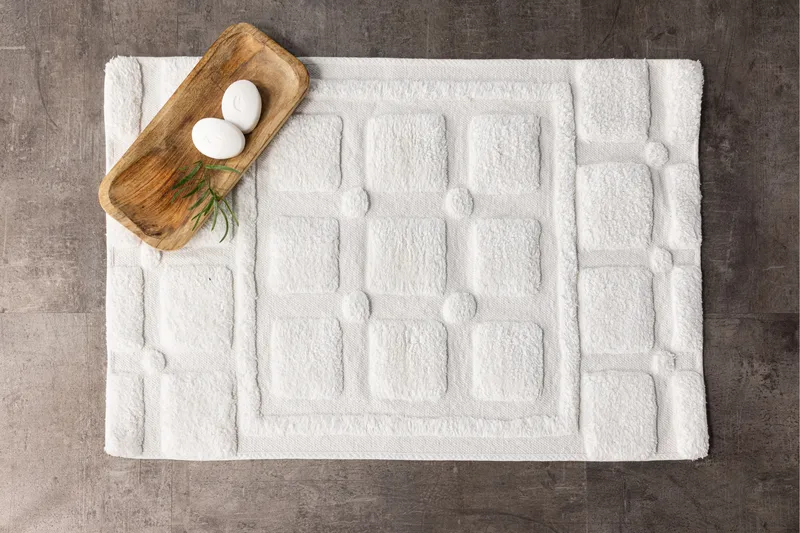 Putte Bomullsteppe 60x90 cm - Hvit - Tekstiler - Tepper & Matter - Moderne tepper - Bomullstepper