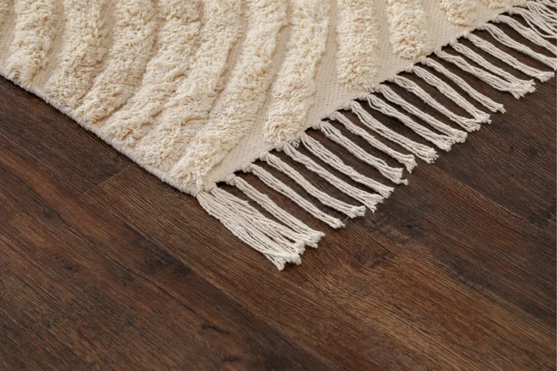 Marokko Bomullsteppe 160x230 cm - Krem - Tekstiler - Tepper & Matter - Moderne tepper - Bomullstepper