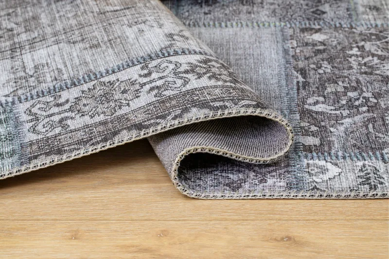 Patchwork Wiltonmatte 160x230 cm Rektangulær - Grå - Tekstiler - Tepper & Matter - Moderne tepper - Friezematter