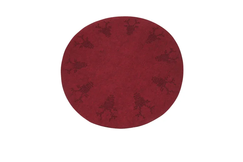 Deer Ryeteppe Ø100 cm Rund, Rød