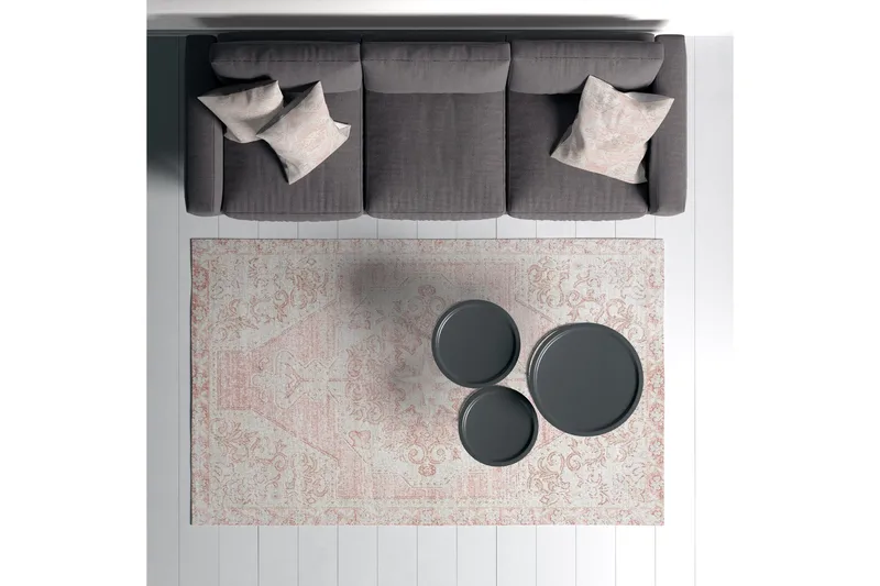 Nilam Bomullsteppe 160x230 cm Rektangulær - Krem - Tekstiler - Tepper & Matter - Moderne tepper - Bomullstepper