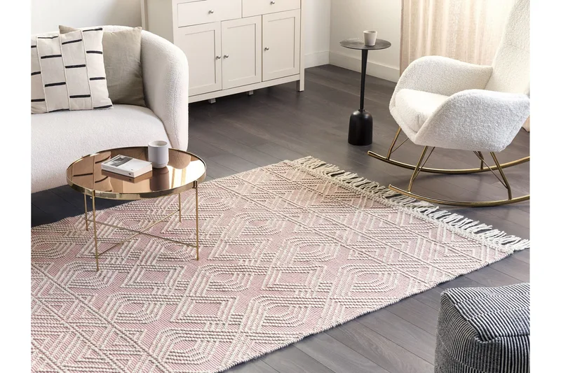 Adana Ryeteppe 160x230 cm - Rosa - Tekstiler - Tepper & Matter - Moderne tepper - Ryeteppe