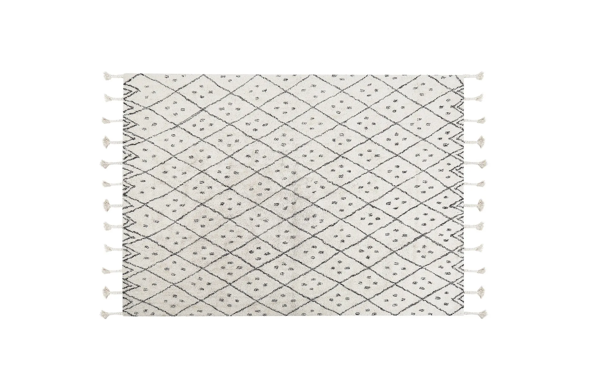 Agadir Bomullsteppe 160x230 cm - Svart/hvit