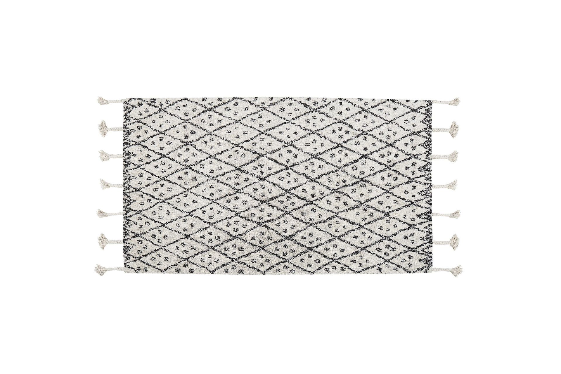 Agadir Bomullsteppe 80x150 cm - Svart/hvit