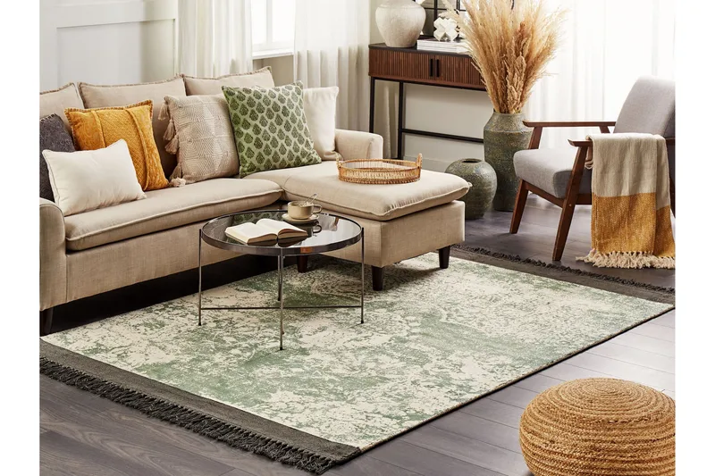 Akarsu Viskosematte 140x200 cm - Grønn - Tekstiler - Tepper & Matter - Moderne tepper - Viskosematter