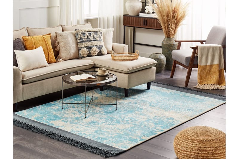 Akarsu Viskosematte 160x230 cm - Blå - Tekstiler - Tepper & Matter - Moderne tepper - Viskosematter