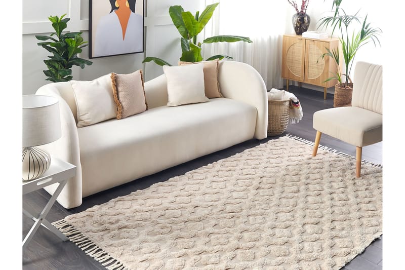 Aksaray Bomullsteppe 140x200 cm - Beige - Tekstiler - Tepper & Matter - Moderne tepper - Bomullstepper