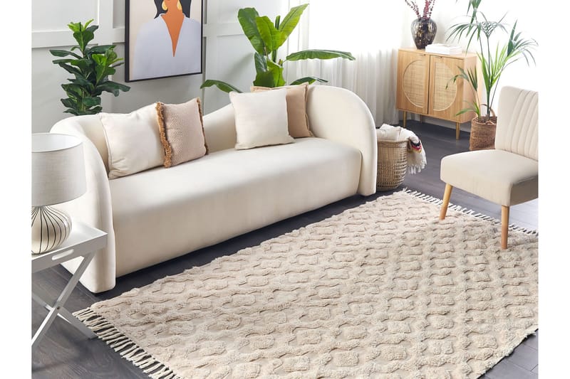 Aksaray Bomullsteppe 140x200 cm - Beige - Tekstiler - Tepper & Matter - Moderne tepper - Bomullstepper