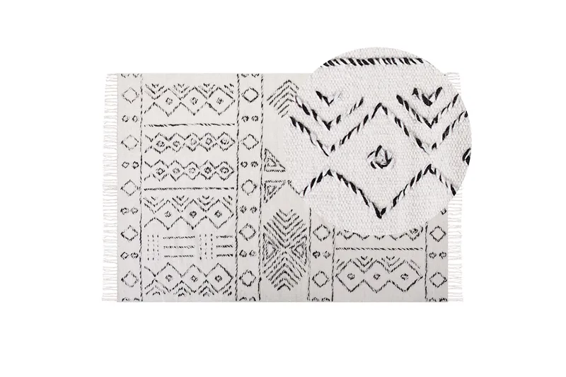 Alkent Ullteppe 140x200 cm - Svart/hvit - Tekstiler - Tepper & Matter - Moderne tepper - Ullteppe
