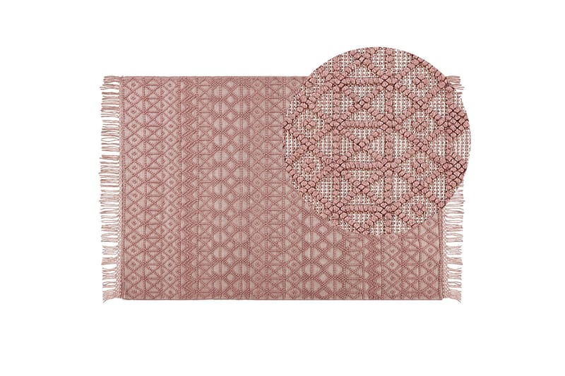 Alucra Ryeteppe 160x230 cm - Rosa - Tekstiler - Tepper & Matter - Moderne tepper - Ryeteppe