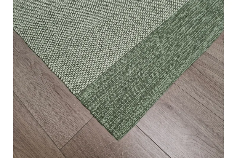 Alva Bomullsteppe 75x150 cm Oval - Grønn - Tekstiler - Tepper & Matter - Moderne tepper - Bomullstepper