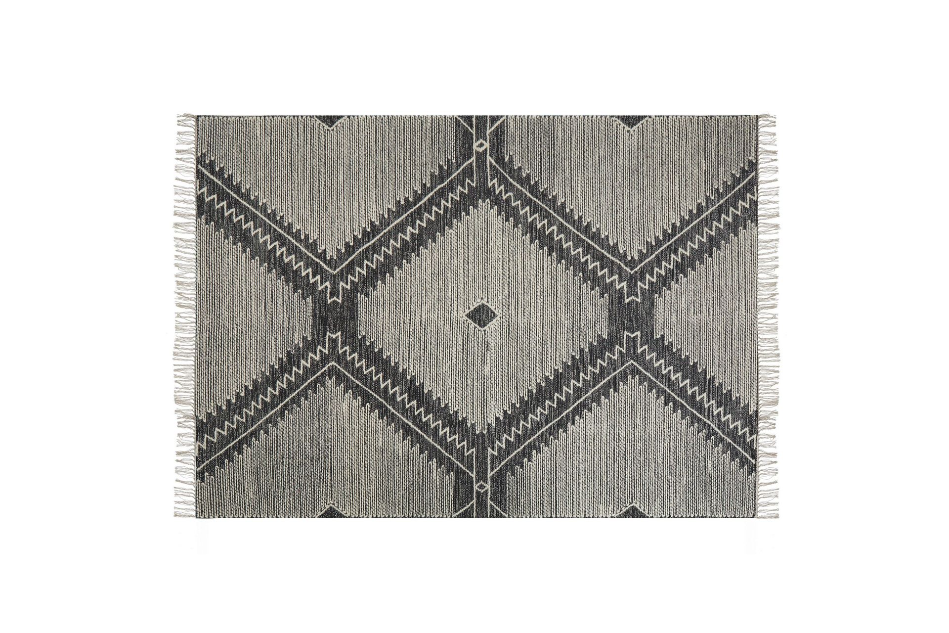 Arbaa Bomullsteppe 160x230 cm - Svart/hvit