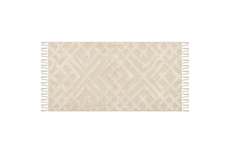 Ardahan Bomullsteppe 80x150 cm - Beige - Tekstiler - Tepper & Matter - Moderne tepper - Ryeteppe
