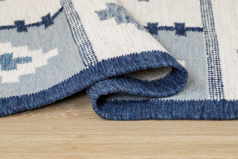 Arvika Ullteppe 140x200 cm Rektangulær - Blå - Tekstiler - Tepper & Matter - Moderne tepper - Ullteppe