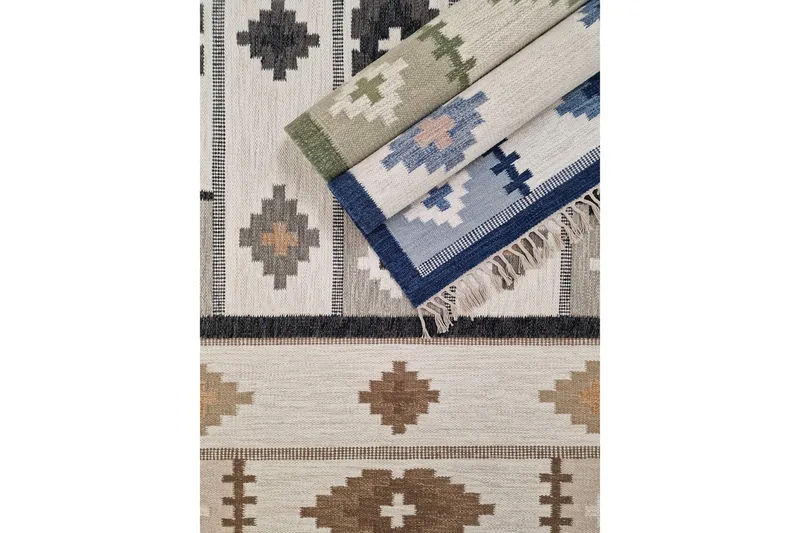 Arvika Ullteppe 160x230 cm Rektangulær - Blå - Tekstiler - Tepper & Matter - Moderne tepper - Ullteppe