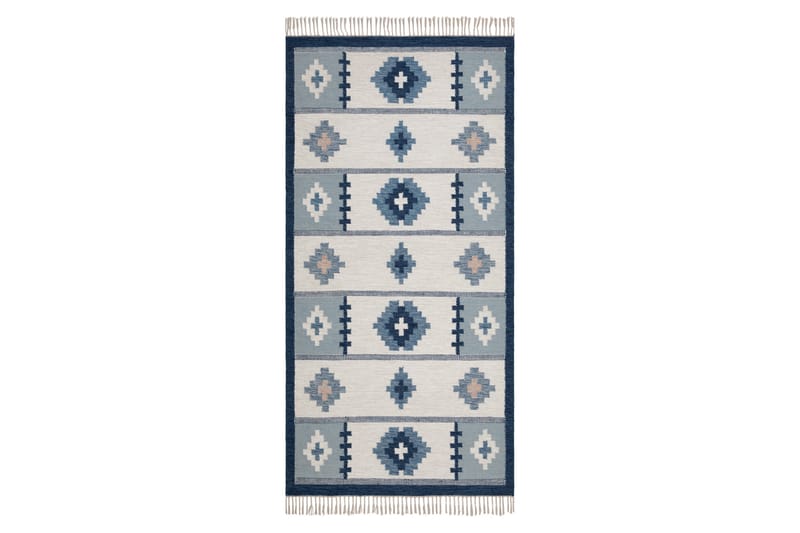 Arvika Ullteppe 80x200 cm Rektangulær - Blå - Tekstiler - Tepper & Matter - Moderne tepper - Ullteppe