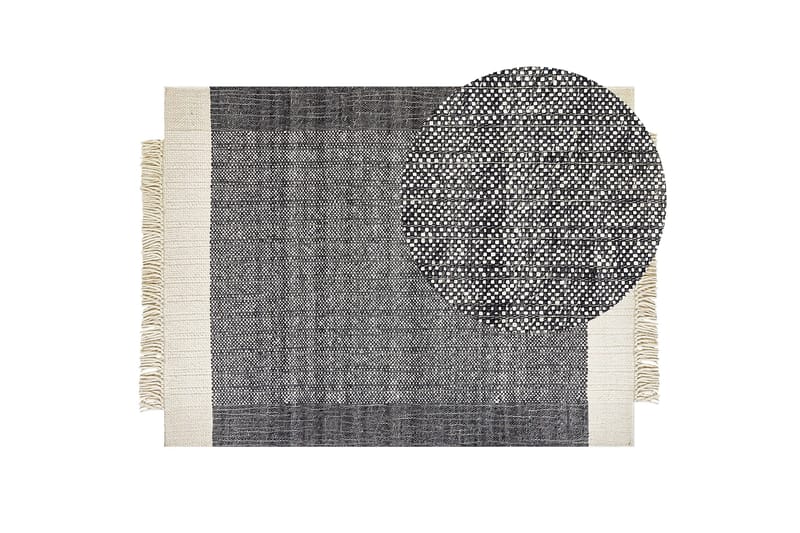 Atlanti Ullteppe 160x230 cm - Svart/hvit - Tekstiler - Tepper & Matter - Moderne tepper - Ullteppe