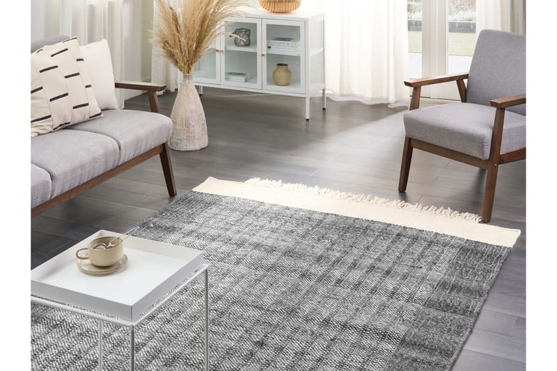 Atlanti Ullteppe 160x230 cm - Svart/hvit - Tekstiler - Tepper & Matter - Moderne tepper - Ullteppe