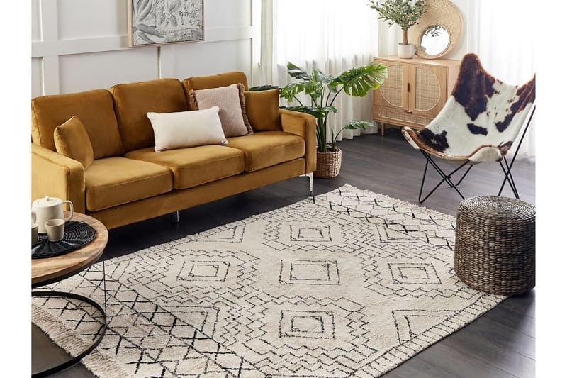 Bacarella Ryeteppe 160x230 cm - Beige - Tekstiler - Tepper & Matter - Moderne tepper - Bomullstepper