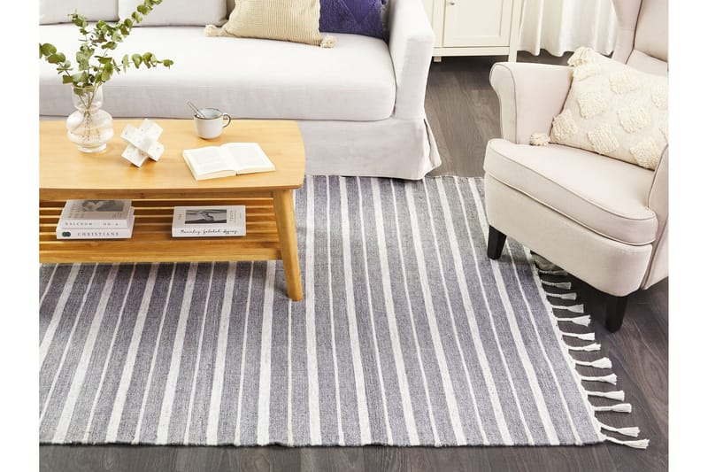 Bademli Ryeteppe 160x230 cm - Grå - Tekstiler - Tepper & Matter - Flatvevde tepper