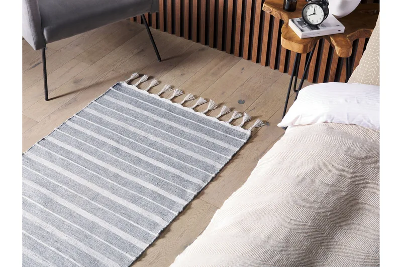 Bademli Ryeteppe 80x150 cm - Grå - Tekstiler - Tepper & Matter - Flatvevde tepper