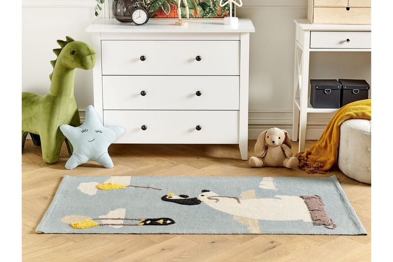 Barus Bomullsteppe 80x150 cm - Blå - Tekstiler - Tepper & Matter - Moderne tepper - Bomullstepper