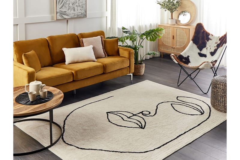 Bayir Ryeteppe 140x200 cm - Beige - Tekstiler - Tepper & Matter - Moderne tepper - Ryeteppe