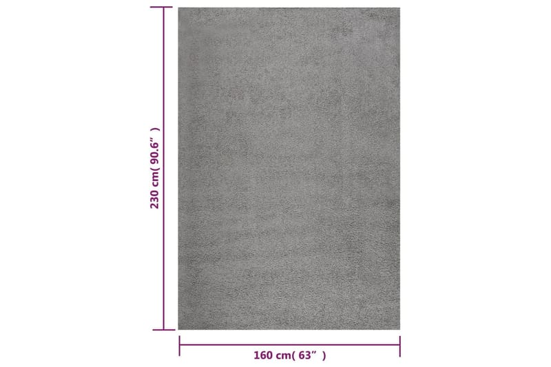 beBasic Flossteppe lang luv grå 160x230 cm - GrÃ¥ - Ryeteppe