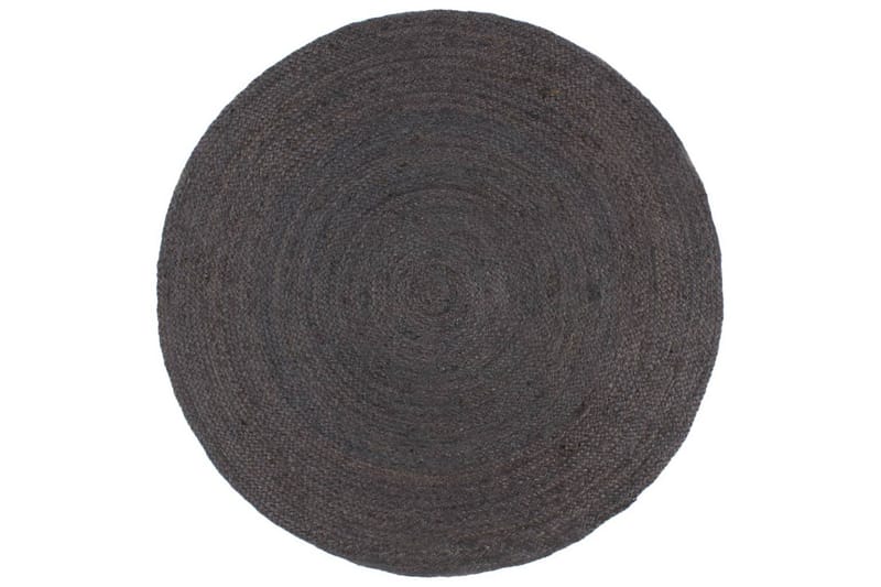beBasic Håndlaget juteteppe rundt 240 cm mørkegrå - GrÃ¥ - Sisaltepper - Jutematter & hampematter