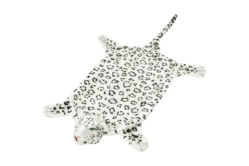 beBasic Leopardteppe plysj 139 cm hvit - Hvit - Wiltontepper - Friezematter