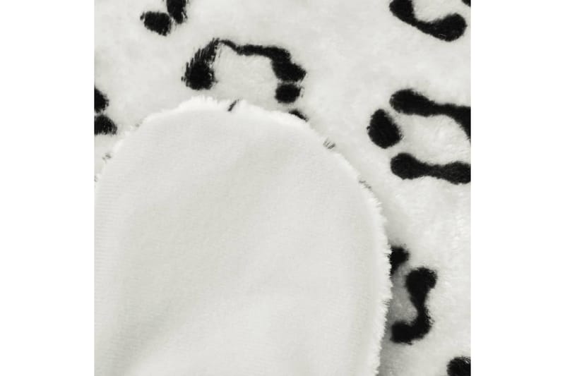 beBasic Leopardteppe plysj 139 cm hvit - Hvit - Wiltontepper - Friezematter