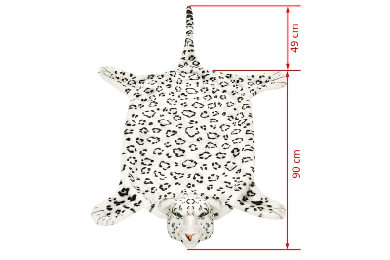 beBasic Leopardteppe plysj 139 cm hvit - Hvit - Tekstiler - Tepper & Matter - Moderne tepper - Friezematter