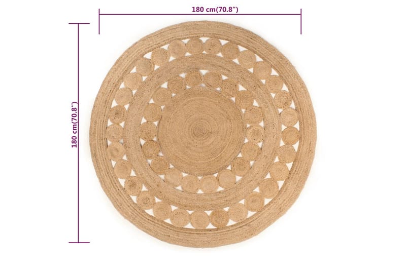 beBasic Matte flettet jute 180 cm rund - Beige - Tekstiler - Tepper & Matter - Moderne tepper - Sisaltepper