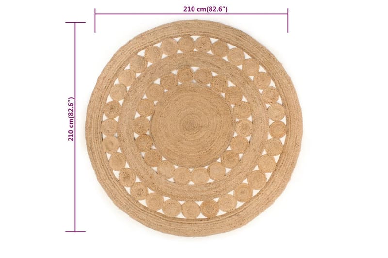 beBasic Matte flettet jute 210 cm rund - Beige - Tekstiler - Tepper & Matter - Moderne tepper - Sisaltepper